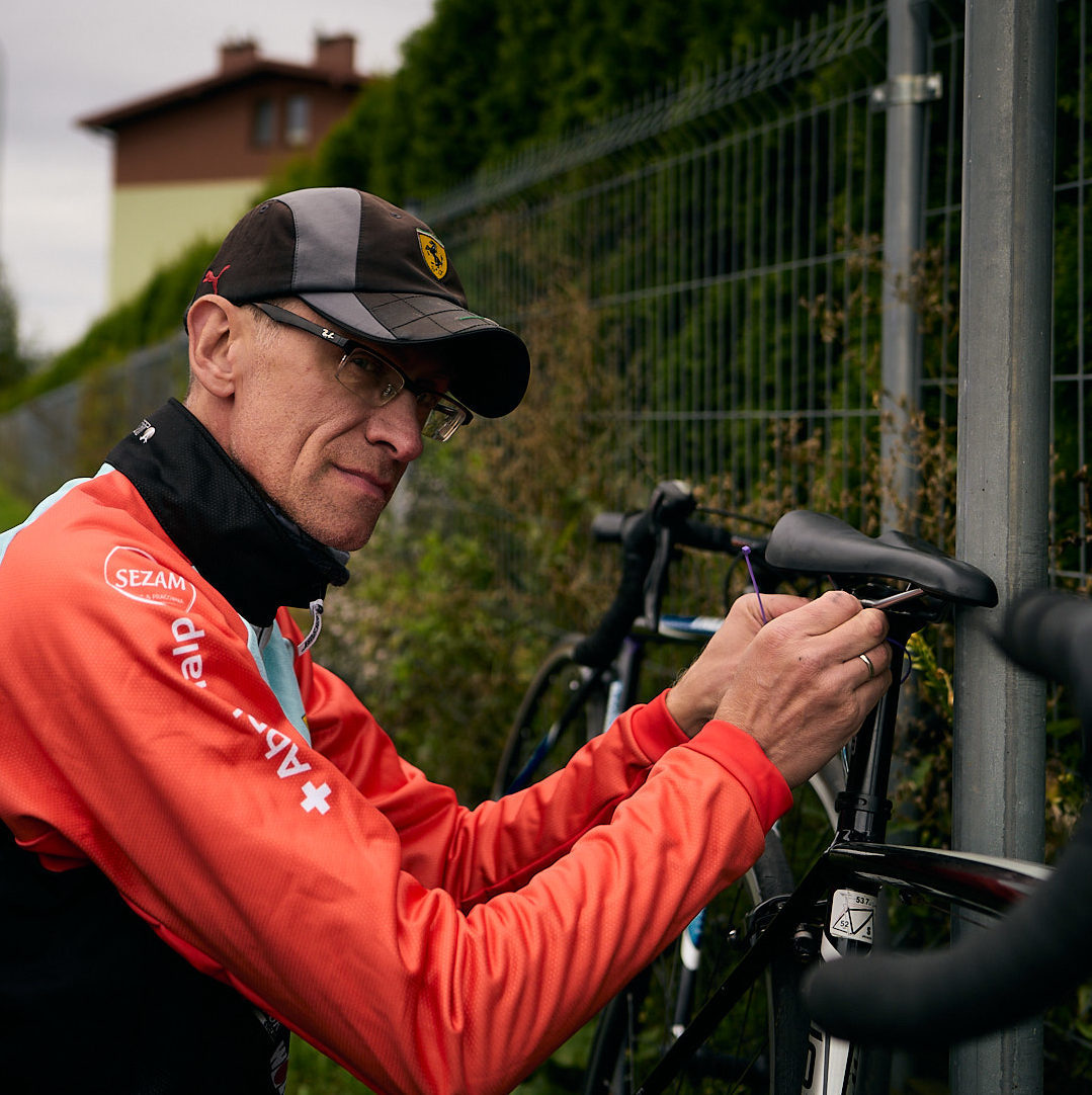 Trener klubu kolarskiego UKS KOLARZ Nadarzyn, Piotr Michalski